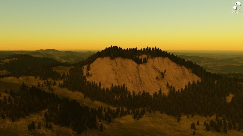 forest hill at sunset