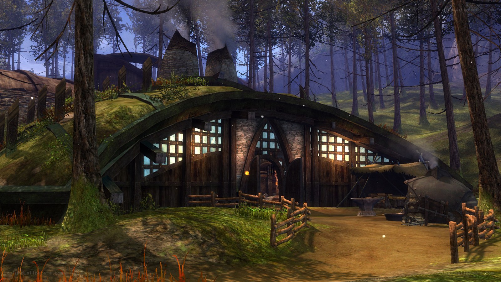 forest hut in a game scene