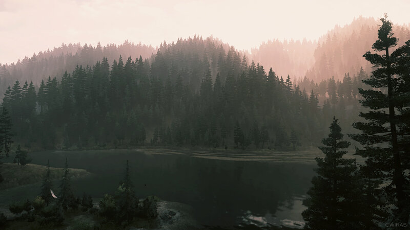 Forest Lake at Dawn — Green