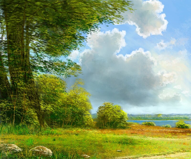 Forest Landscape with Lake