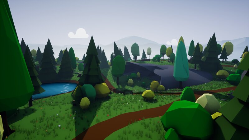 Forest Landscape with Pond