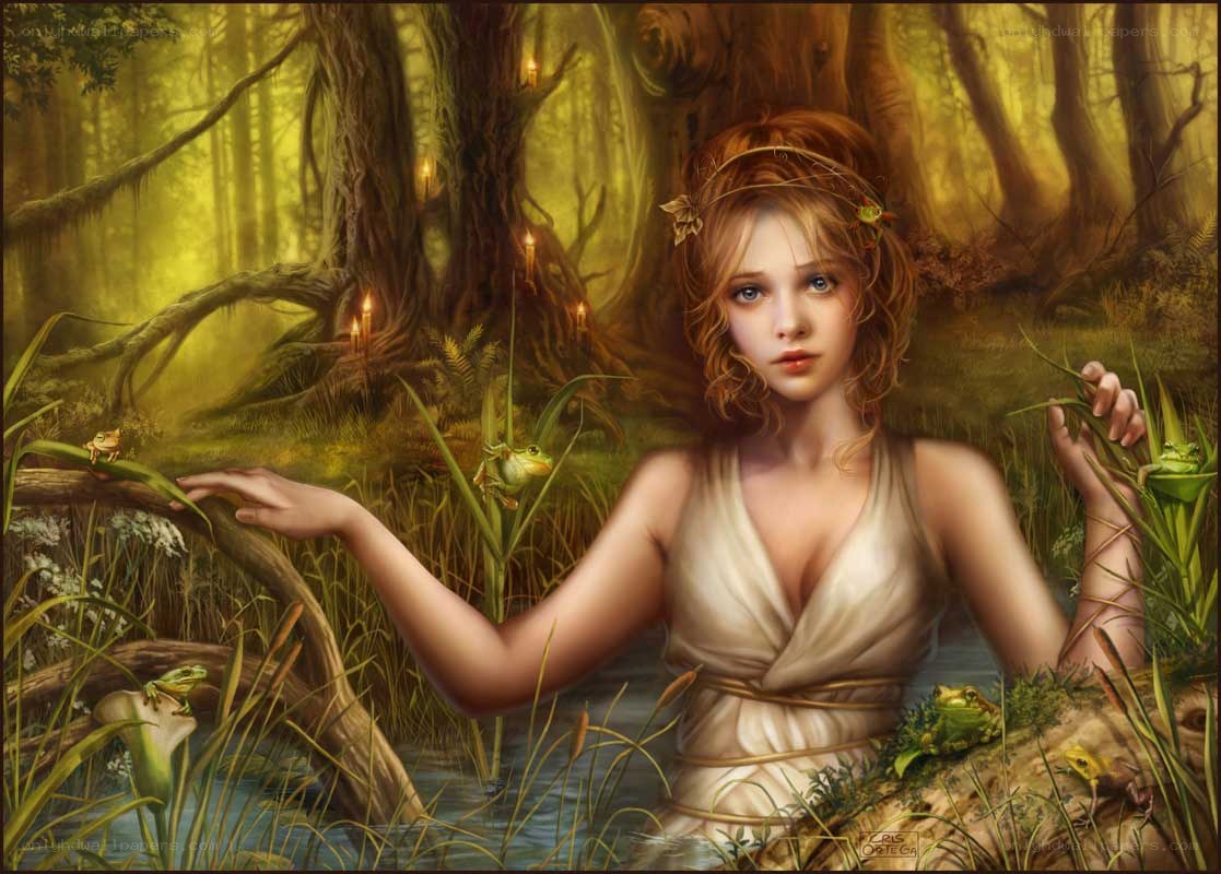 Forest nymph in a pond
