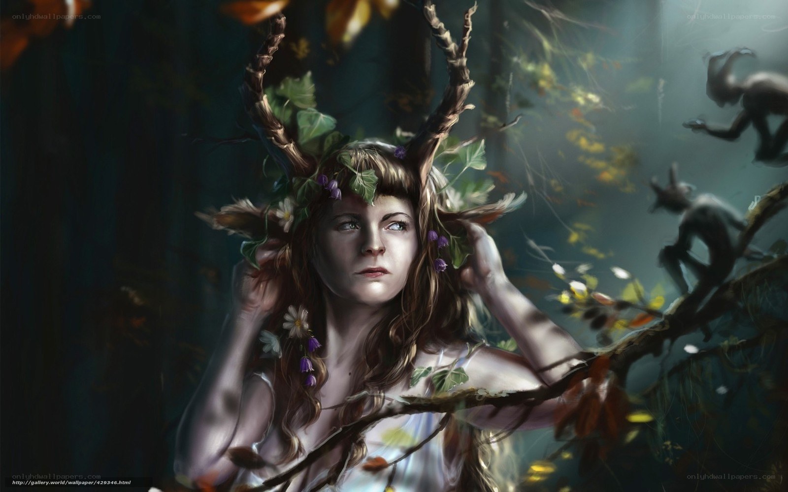 forest nymph in floral crown