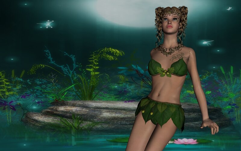 forest nymph in moonlight