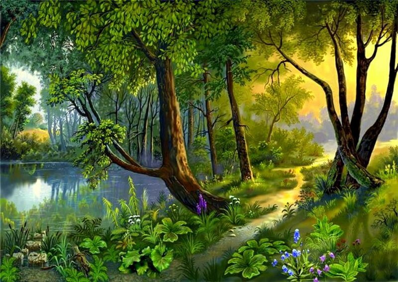 Forest Path by Lake