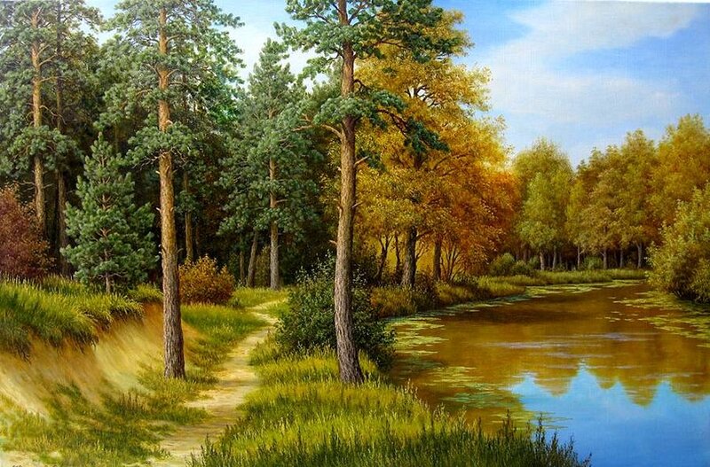 Forest Path by River