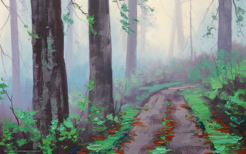 Forest Path in Fog — Green, Serene, Morning