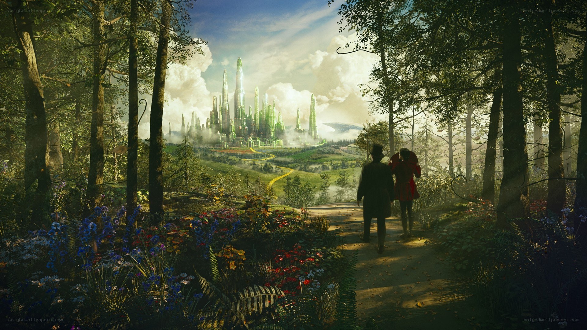 forest path to green city
