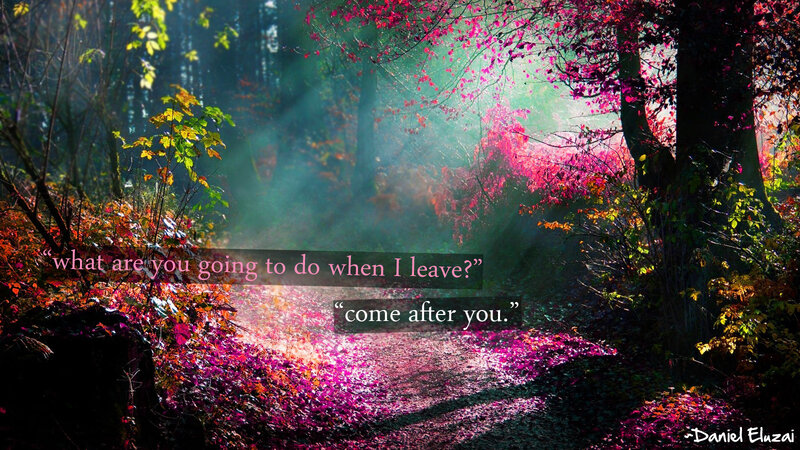Forest Path with Autumn Leaves — Pink