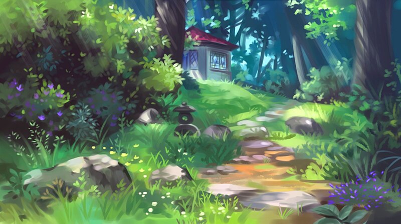 Forest Path with Hut