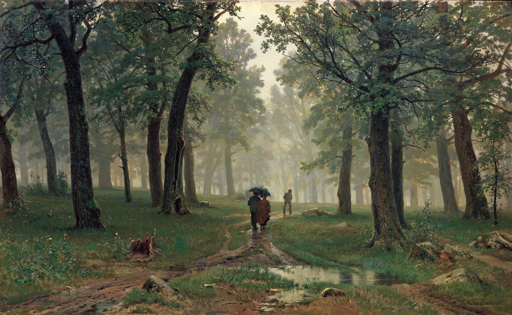 Forest Path with Travelers