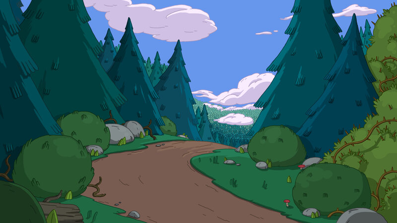 Forest Path with Trees — Green, Serene, Afternoon, Animation