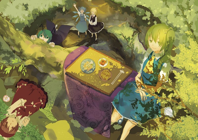 Forest picnic with anime girls