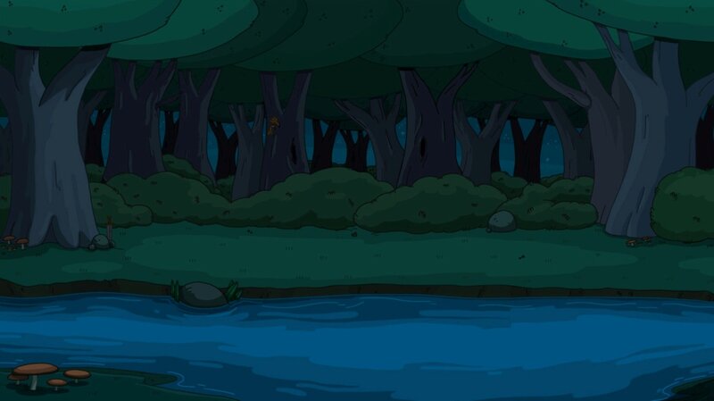forest river at night