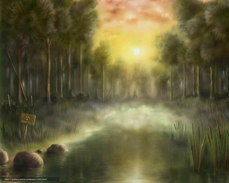 Forest River at Sunset