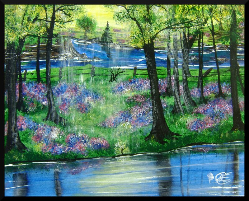 Forest River Landscape — Green