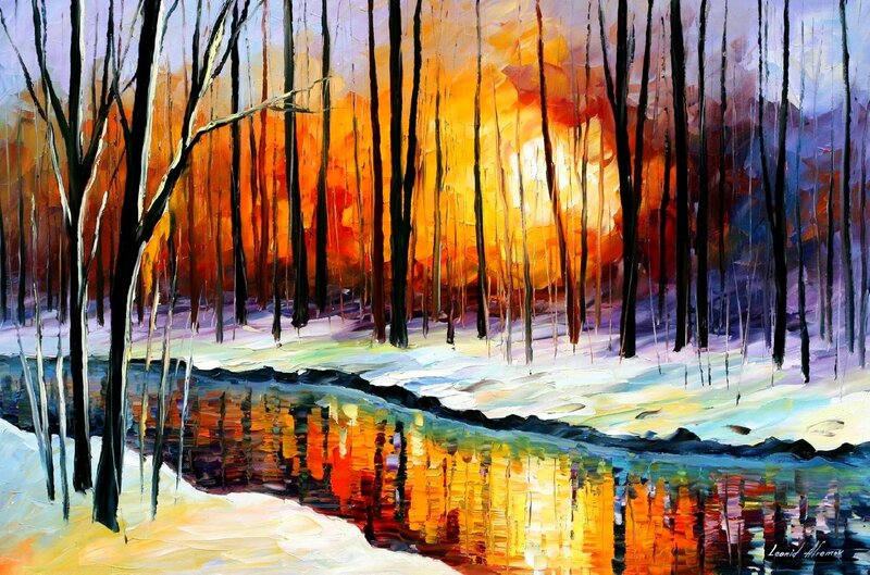 Forest River Reflection — Orange