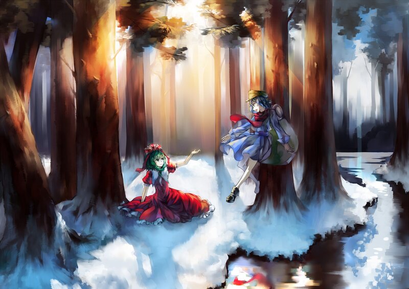 Forest scene with two characters