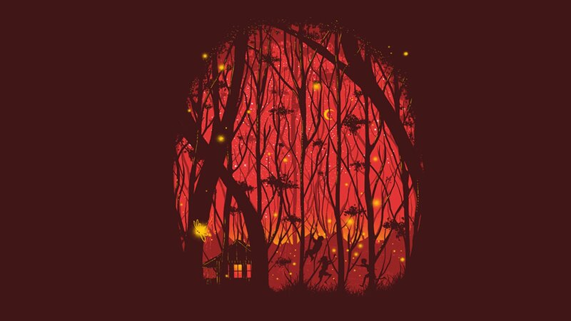 forest silhouette at dusk