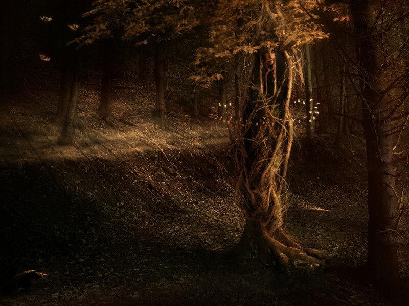 forest spirit in autumn woods