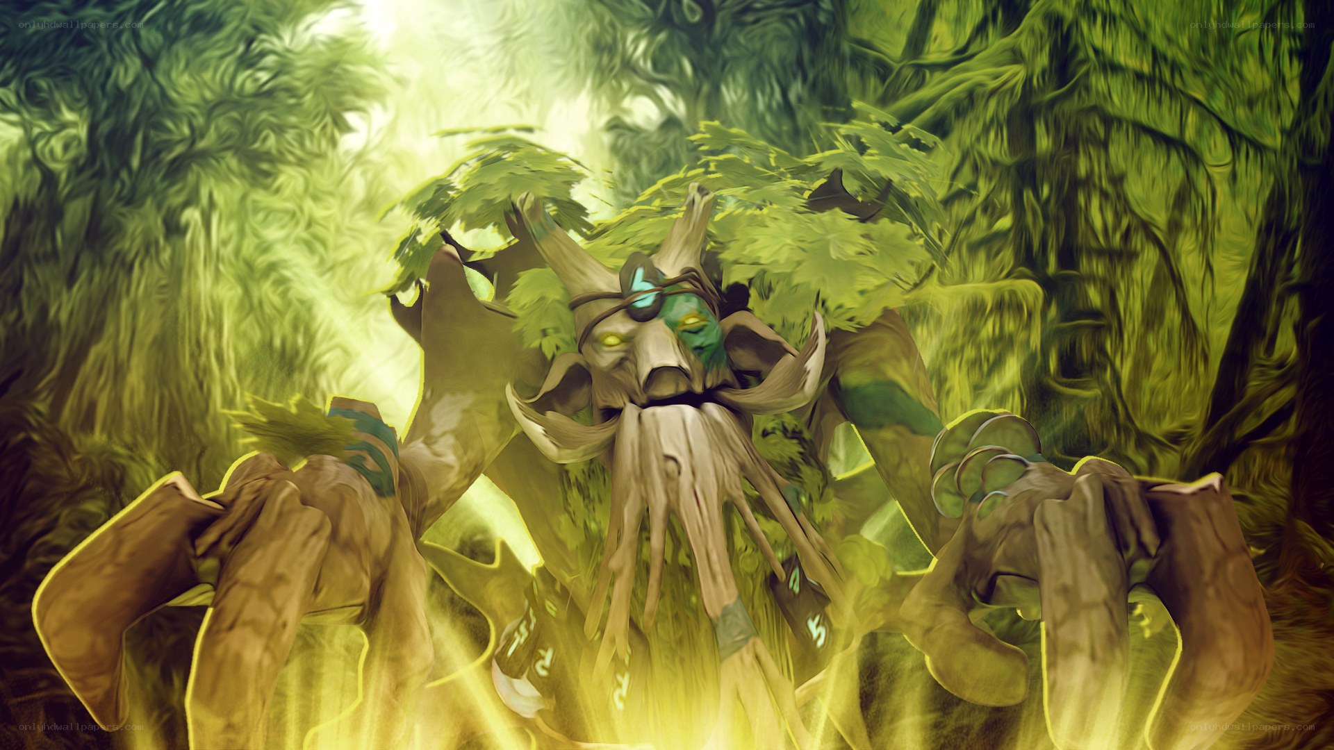 forest spirit in glowing light