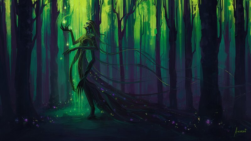 Forest Spirit in Green Forest