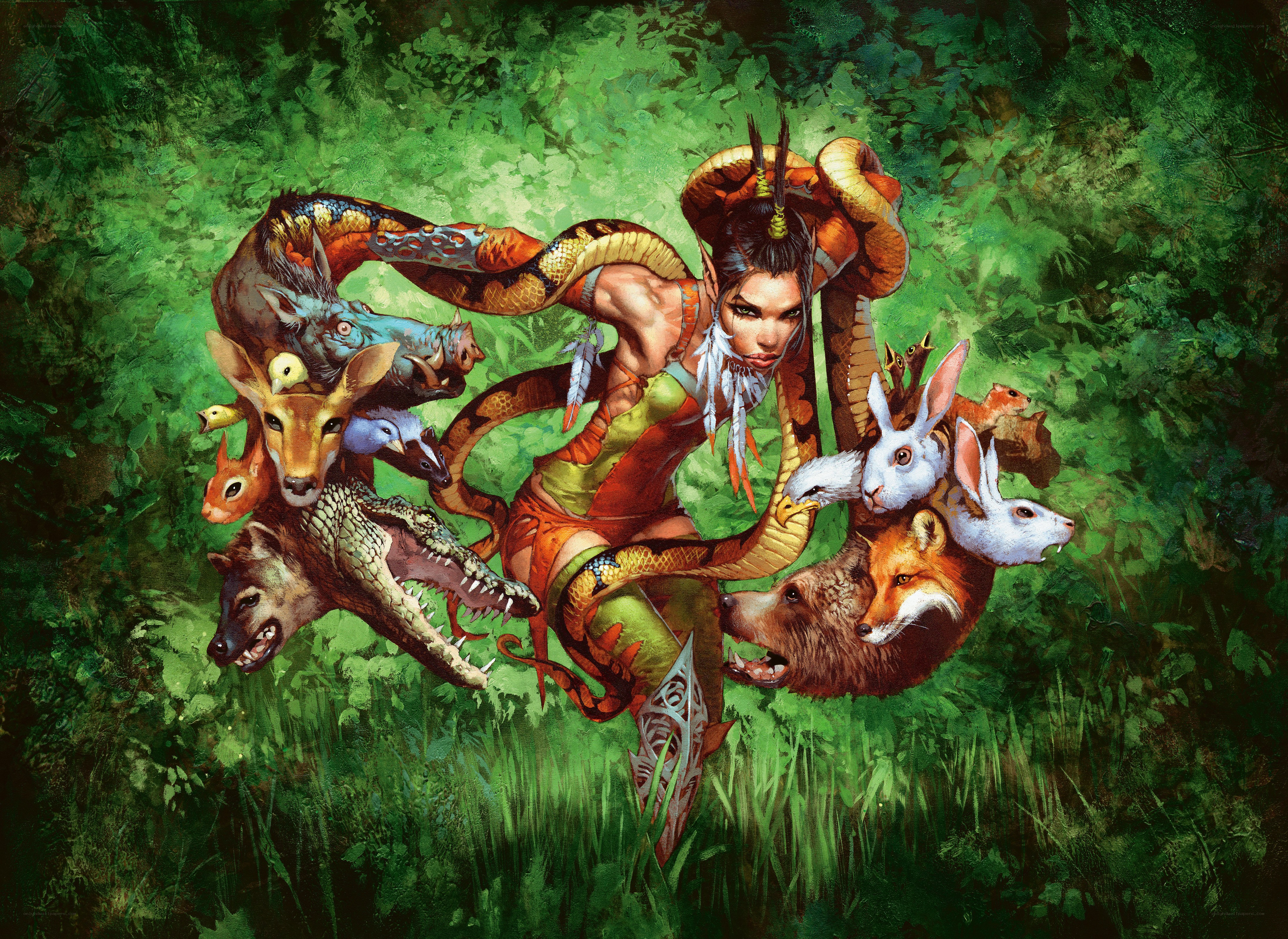 forest spirit with animals