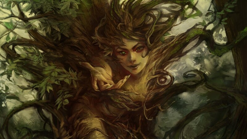 forest spirit with green eyes