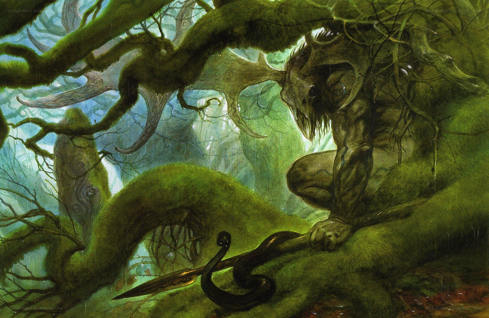 forest spirit with snake