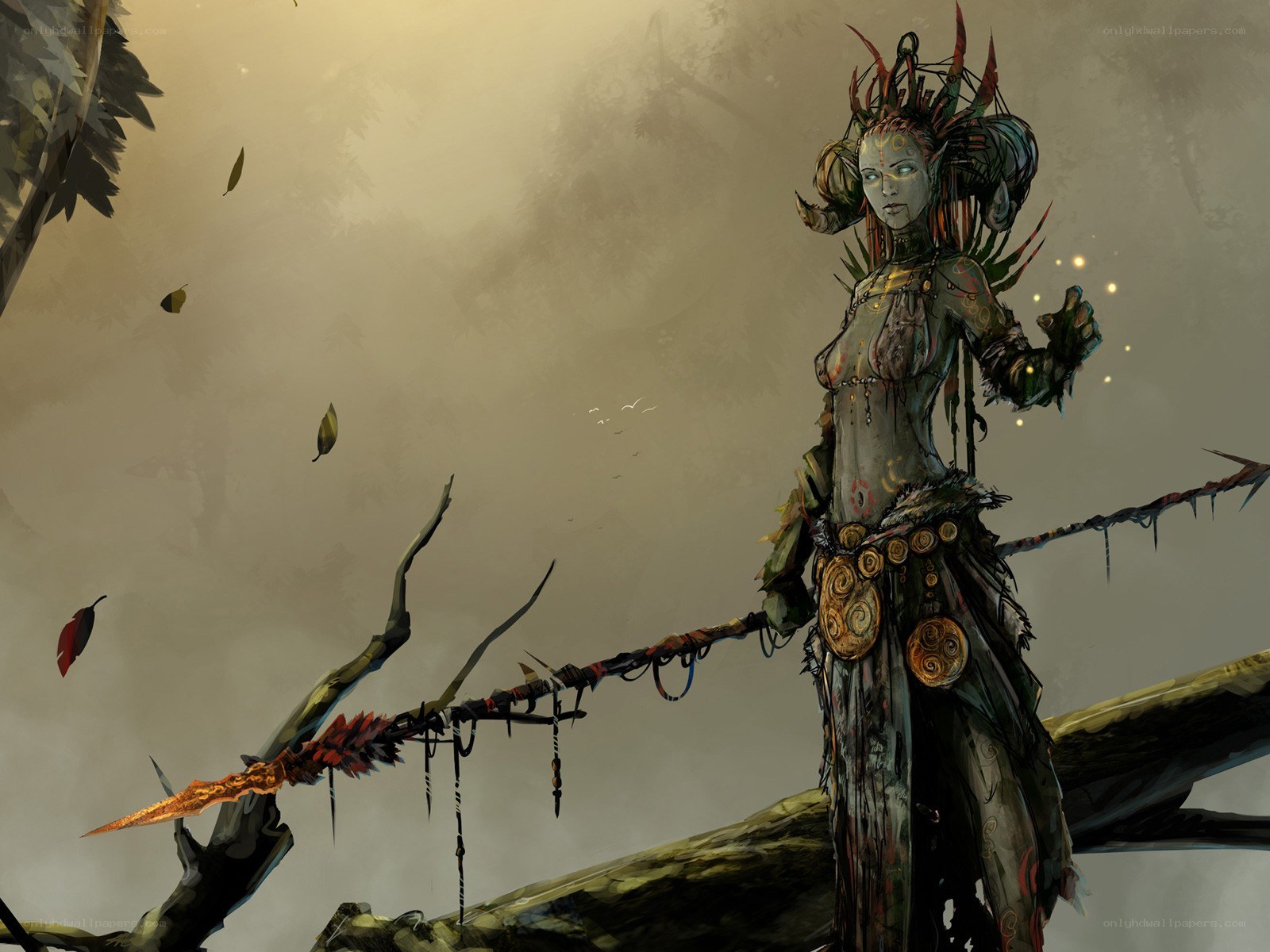 forest spirit with staff