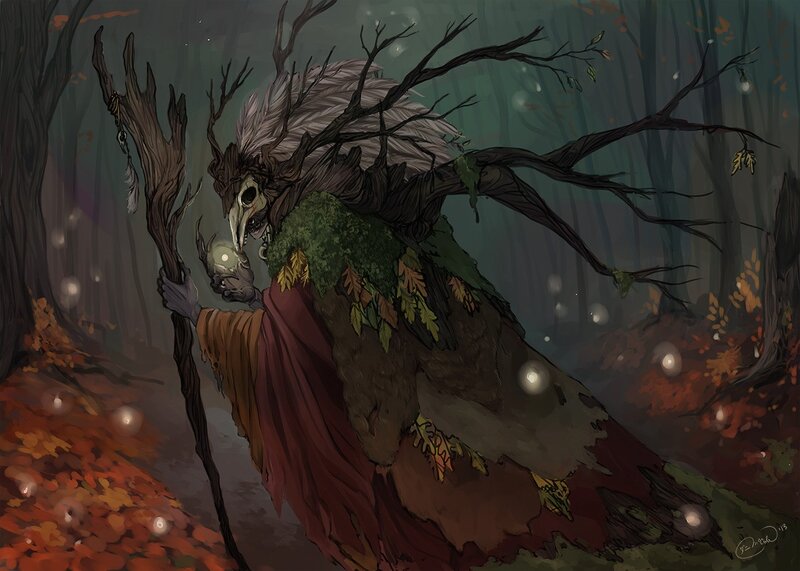 forest spirit with staff