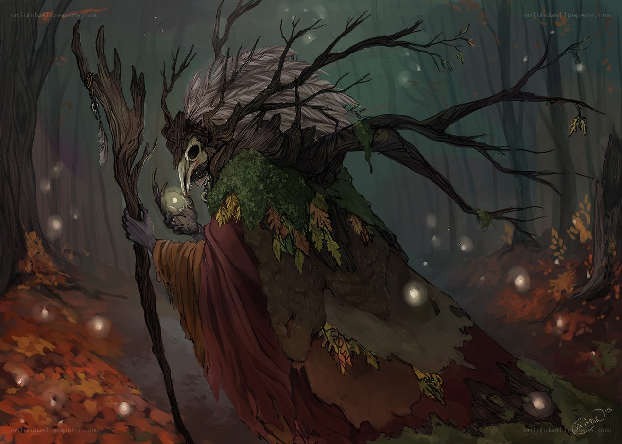 forest spirit with staff