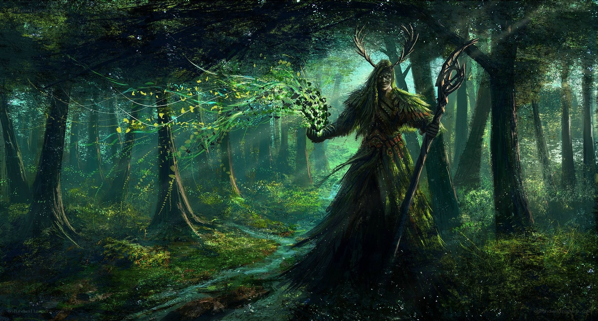 forest spirit with staff