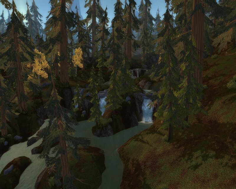 Forest Stream with Waterfall — Green, Serene, Morning, 3d Render