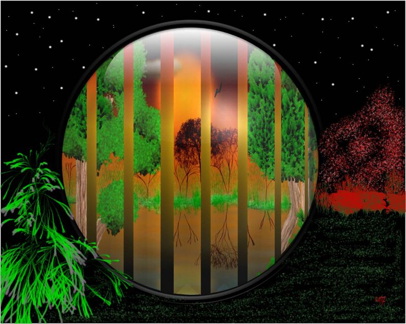Forest Through Circular Frame