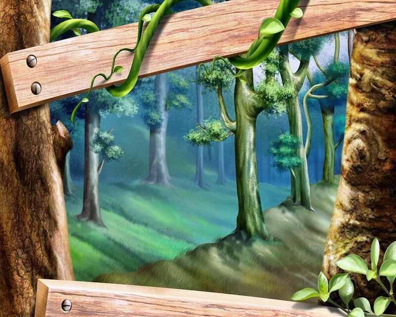 Forest Through Wooden Frame