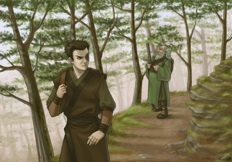 forest travelers on a path