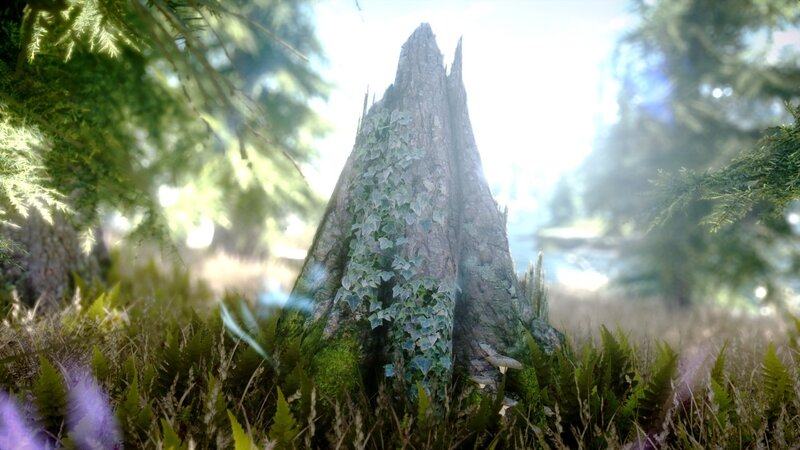forest tree stump with ivy