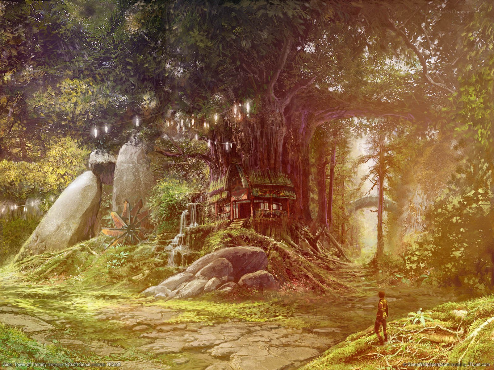 Forest treehouse village