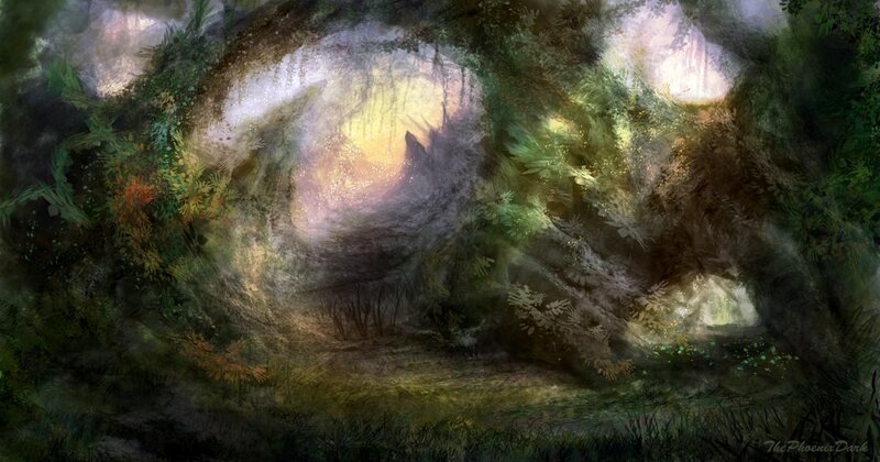 Forest Tunnel with Light