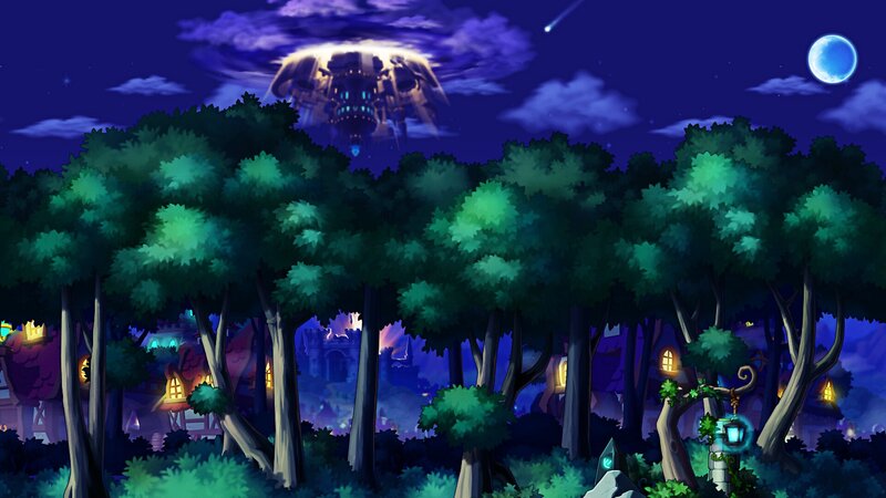 Forest Village at Night