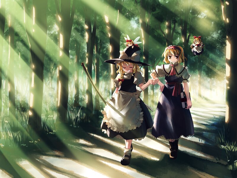 forest walk with magical girls