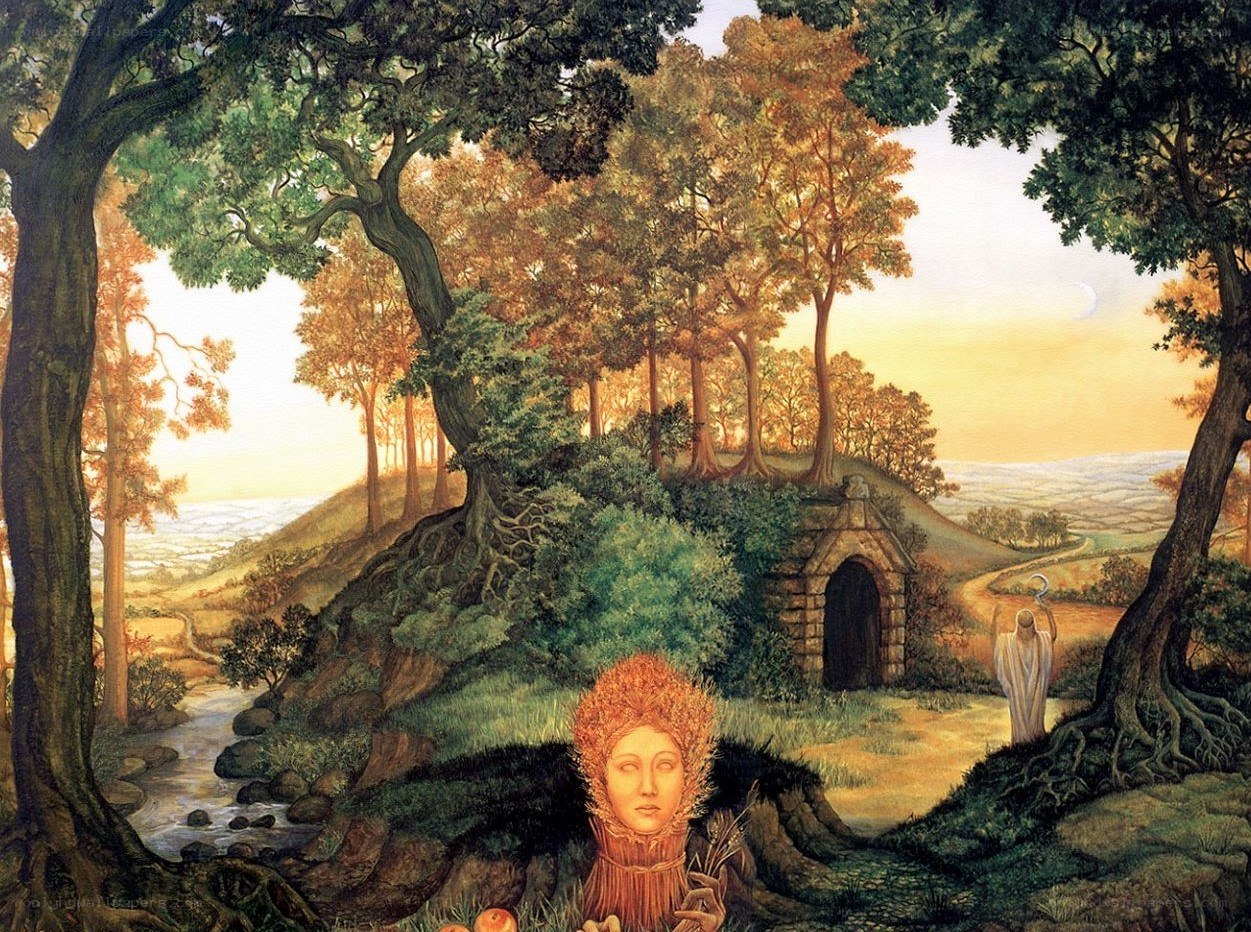 Forest with a face and figure