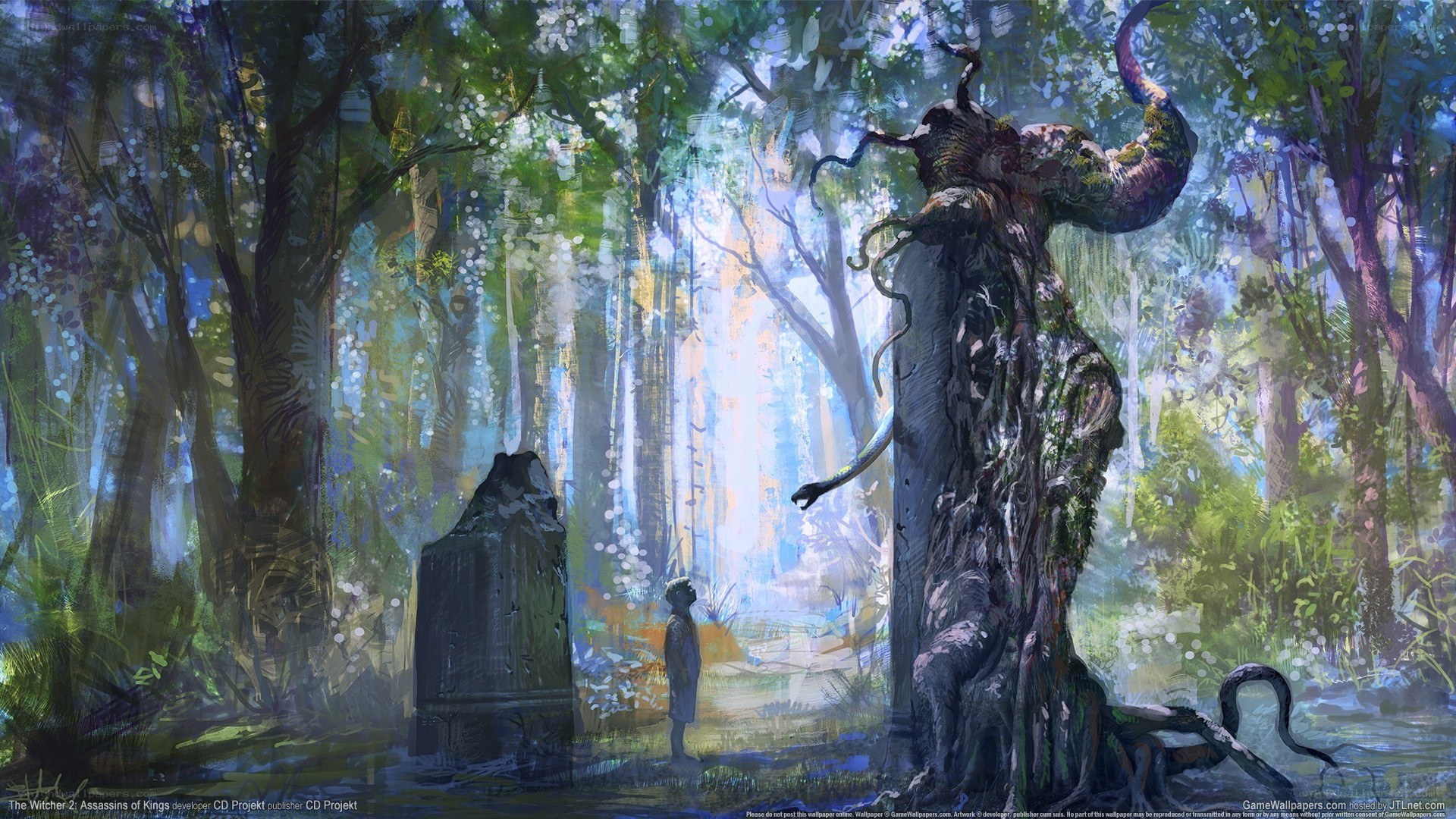 forest with ancient tree spirit
