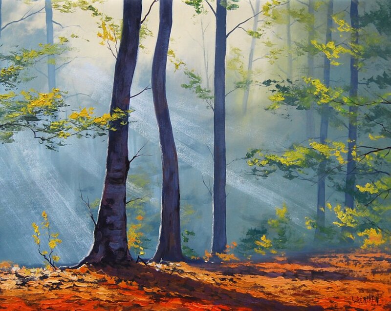 Forest with Autumn Leaves — Orange