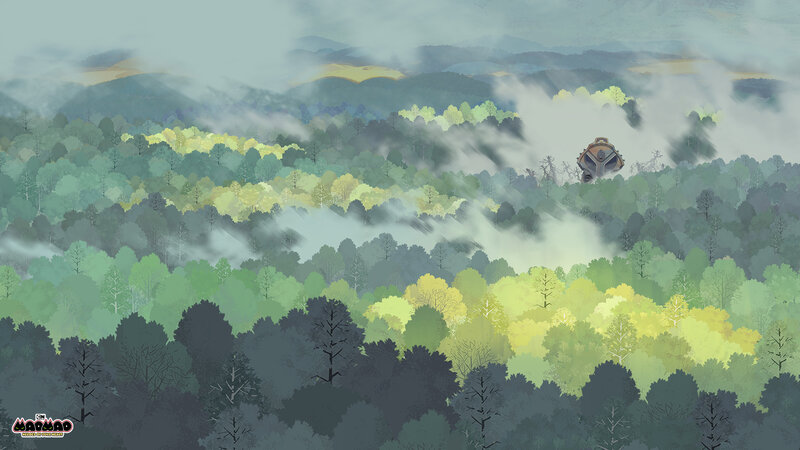 Forest with Fog and Tower