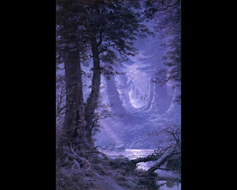 Forest with Glowing Portal — Purple
