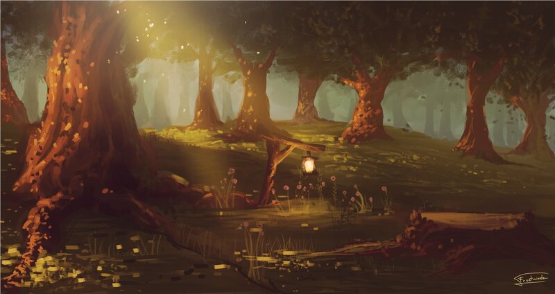 Forest with Lantern