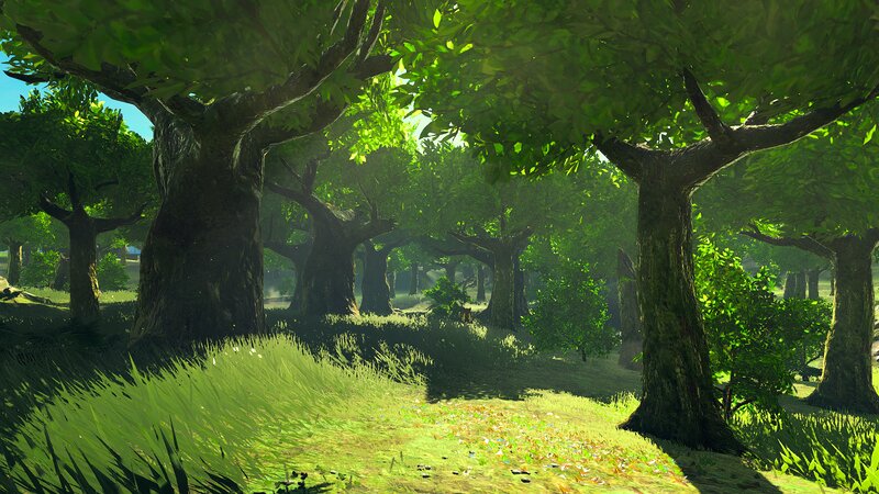 Forest with Large Trees — Green, Serene, Afternoon, 3d Render