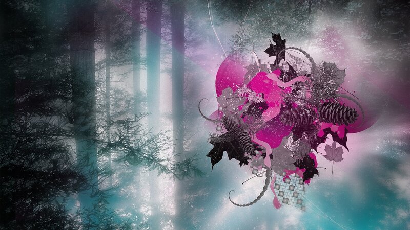 Forest with Pink Collage